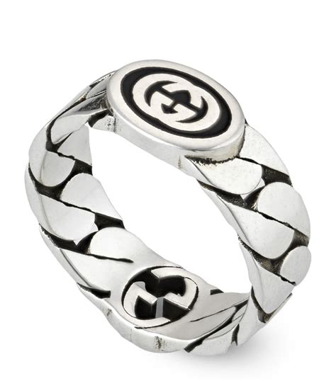 gucci g logo ring|interlocking g ring in silver.